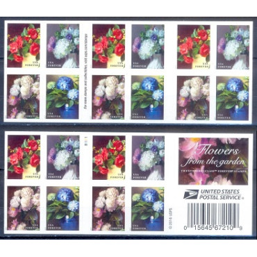 G28- USA Flowers from the Garden. United States. Double side booklet of 20.