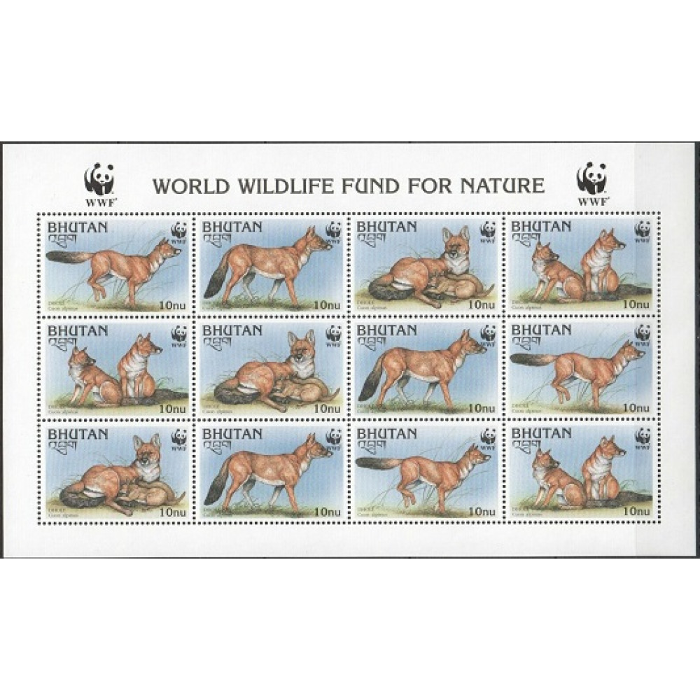 A33- Bhutan 1997. Fauna Animals WWF. W.W.F. 