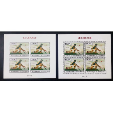 A86- BURUNDI 2013. IMPERF & PERFORATED SHEETS. SPORT CRICKET. TRAVISBIRT.