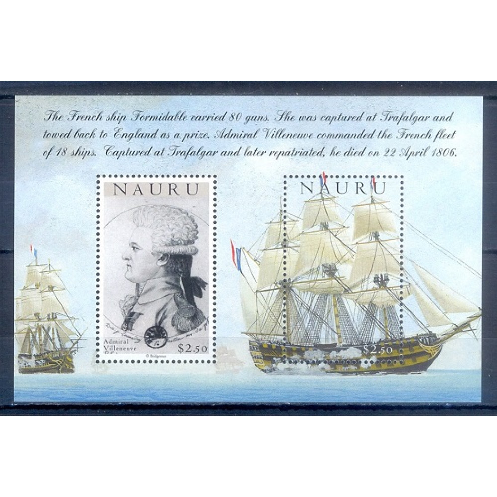 19- NAURU 2005. BICENTENARY OF THE BATTLE OF TRAFALGAR. 