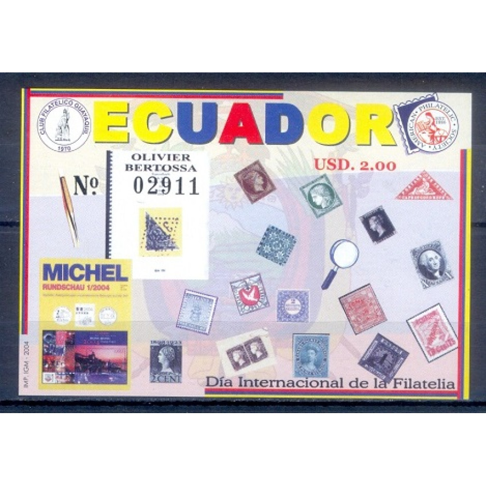 24- Ecuador 2004 Stamp Day. Día Internacional de la Filatelia.