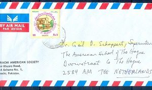 C11- Pakistan Postal Used Cover. Posted to Netherlands. 100 years of Murry college.