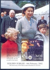 B265- Lesotho 2002 Golden Jubilee of Queen Elizabet II.
