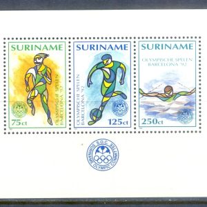 E248- Suriname 1992 Olympische Spelen Barcelona '92. Olympic Games football, voetbal, swimming, athelic.