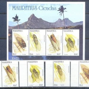 E344- Mauritius 2002 Insekten Zikaden postfrisch.