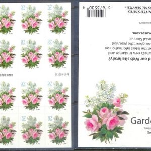 E348- USA United States Self Adhesive Stamps. Garden Bouquet. Flowers.