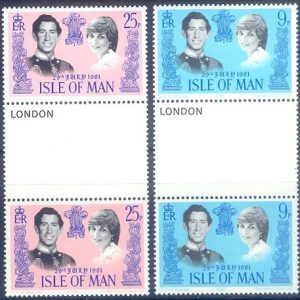 E410- Isle of Man 1981 Royal Wedding of Prince Charles and Lady Diana.