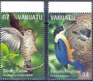 E421- Vanuatu 1999 Birds, Flowers Eagle Parrot Falcon.