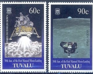 E422- Tuvalu 1999. 30th Anniversary of First Moon Landing Space.