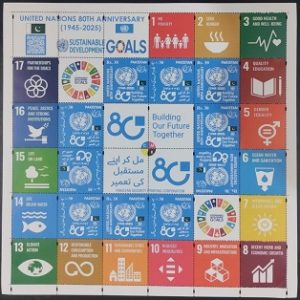 P32- Pakistan 2025. 80 Anniversary (14945-2025) of United Nations UN UNO ONU Sustainable Development Goals.